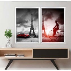 Quadro com Moldura Chanfrada Paris Branco