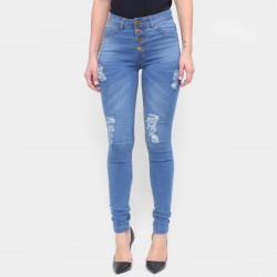 Calça Jeans Skinny Feminina Azul