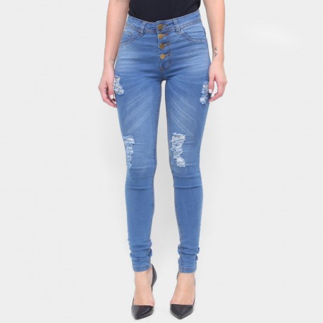 Calça Jeans Skinny Feminina Azul